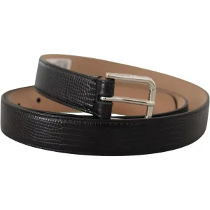 Dolce & Gabbana Black Classic Leather Silver Metal Buckle Belt