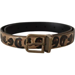 Dolce & Gabbana Chic Engraved Logo Leather Belt