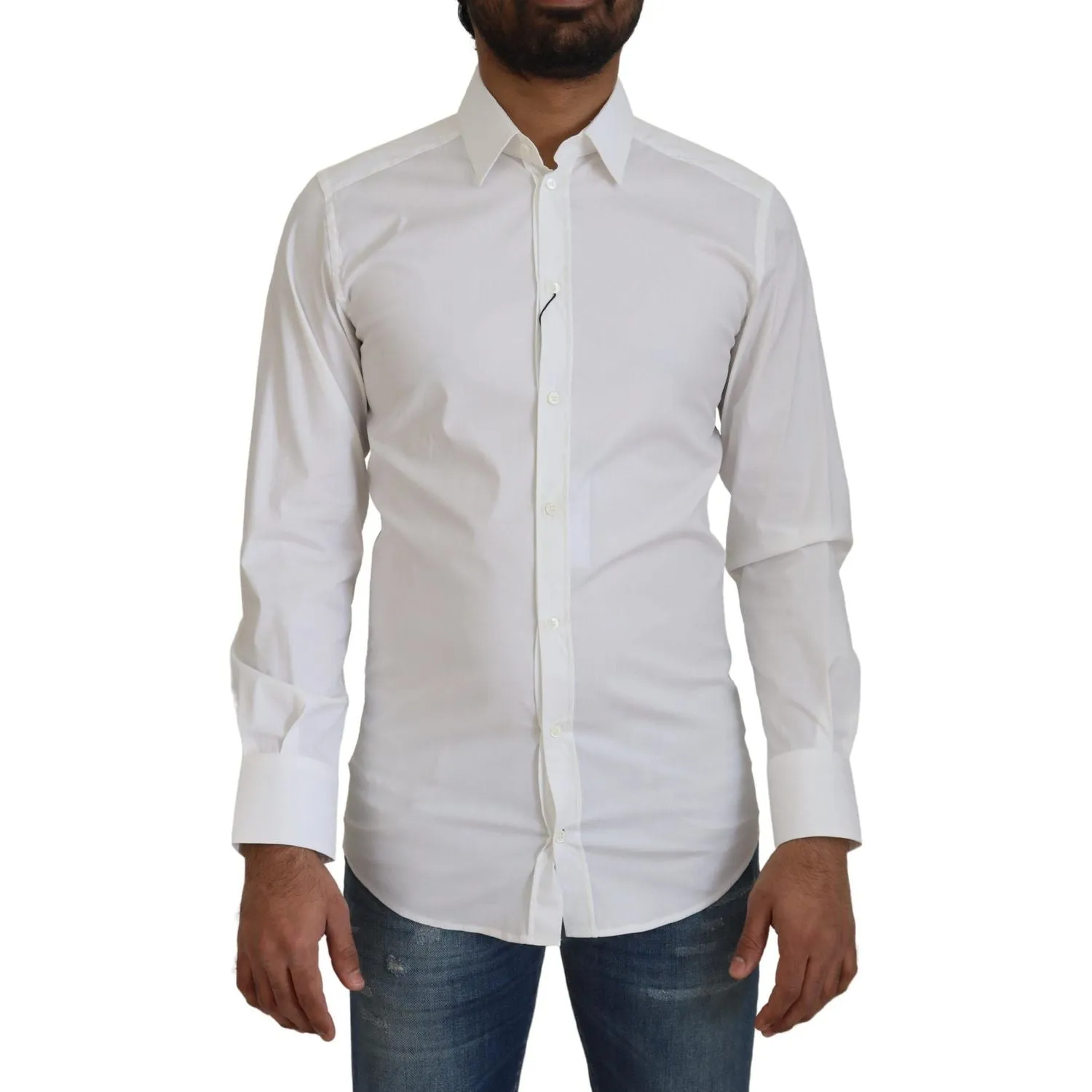 Dolce & Gabbana Dazzling White Slim Fit Dress Shirt