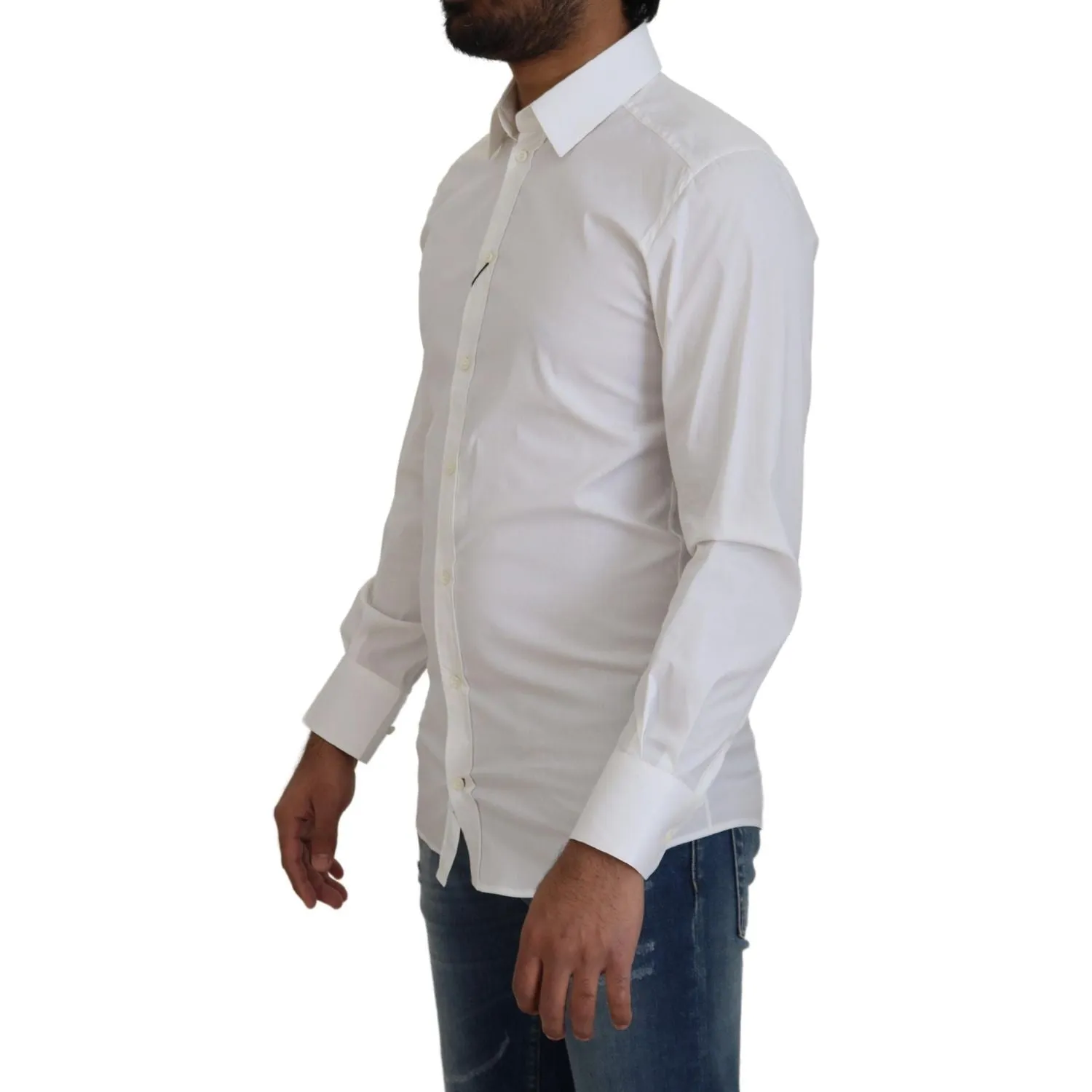 Dolce & Gabbana Dazzling White Slim Fit Dress Shirt