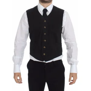 Dolce & Gabbana Elegant Black Dress Vest