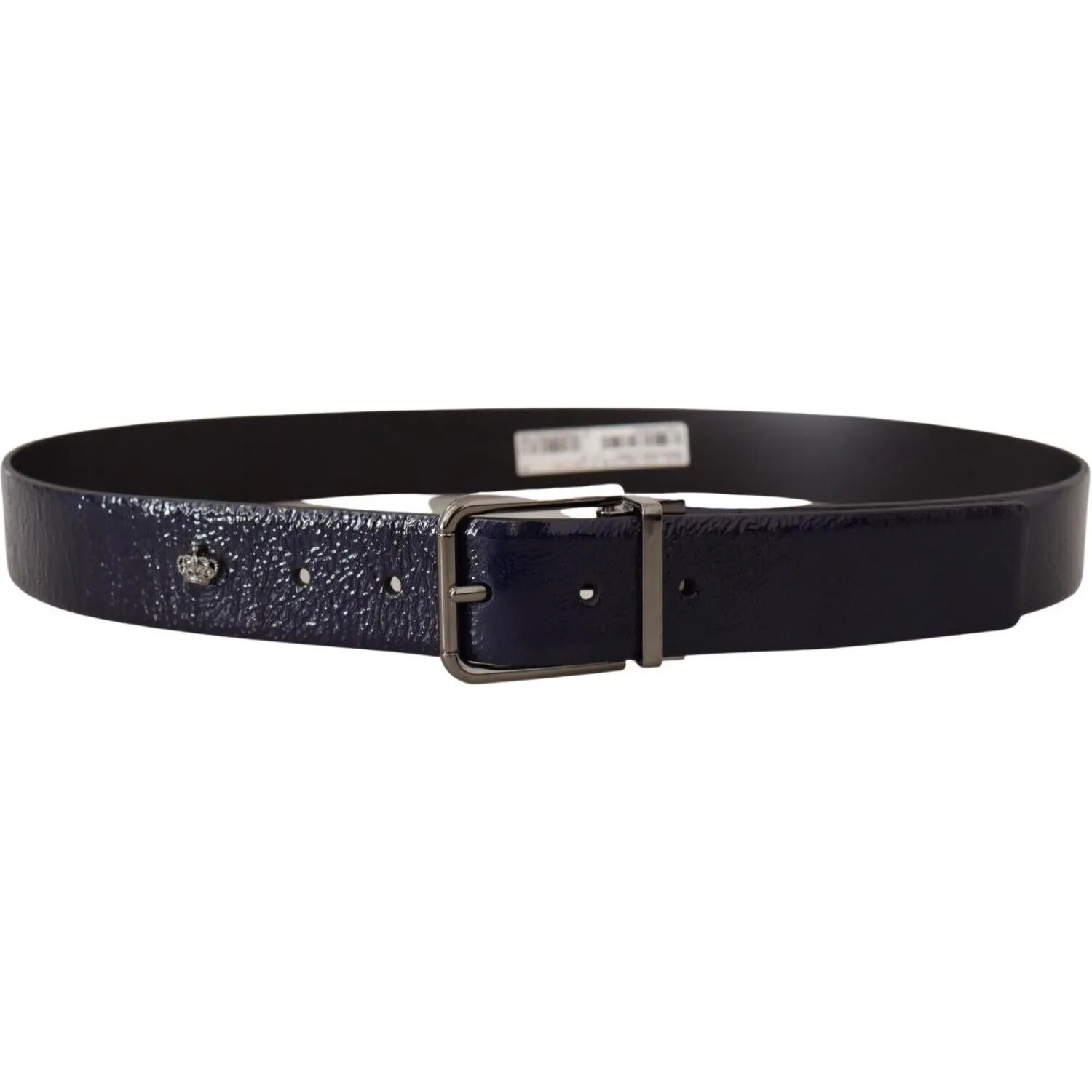 Dolce & Gabbana Elegant Blue Leather Belt with Silver Buckle