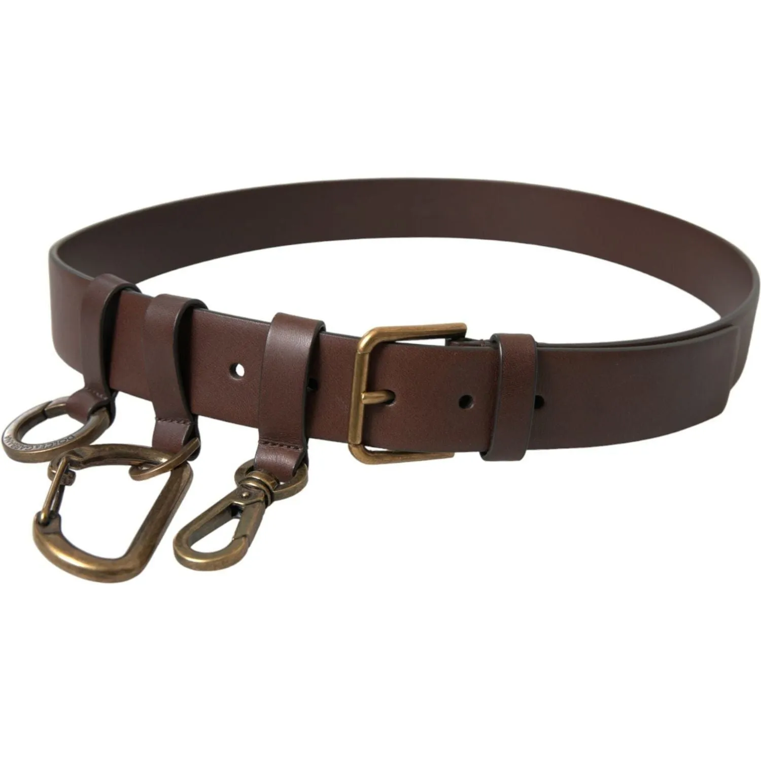 Dolce & Gabbana Elegant Brown Calf Leather Belt - Timeless Accessory