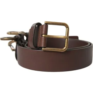 Dolce & Gabbana Elegant Brown Calf Leather Belt - Timeless Accessory