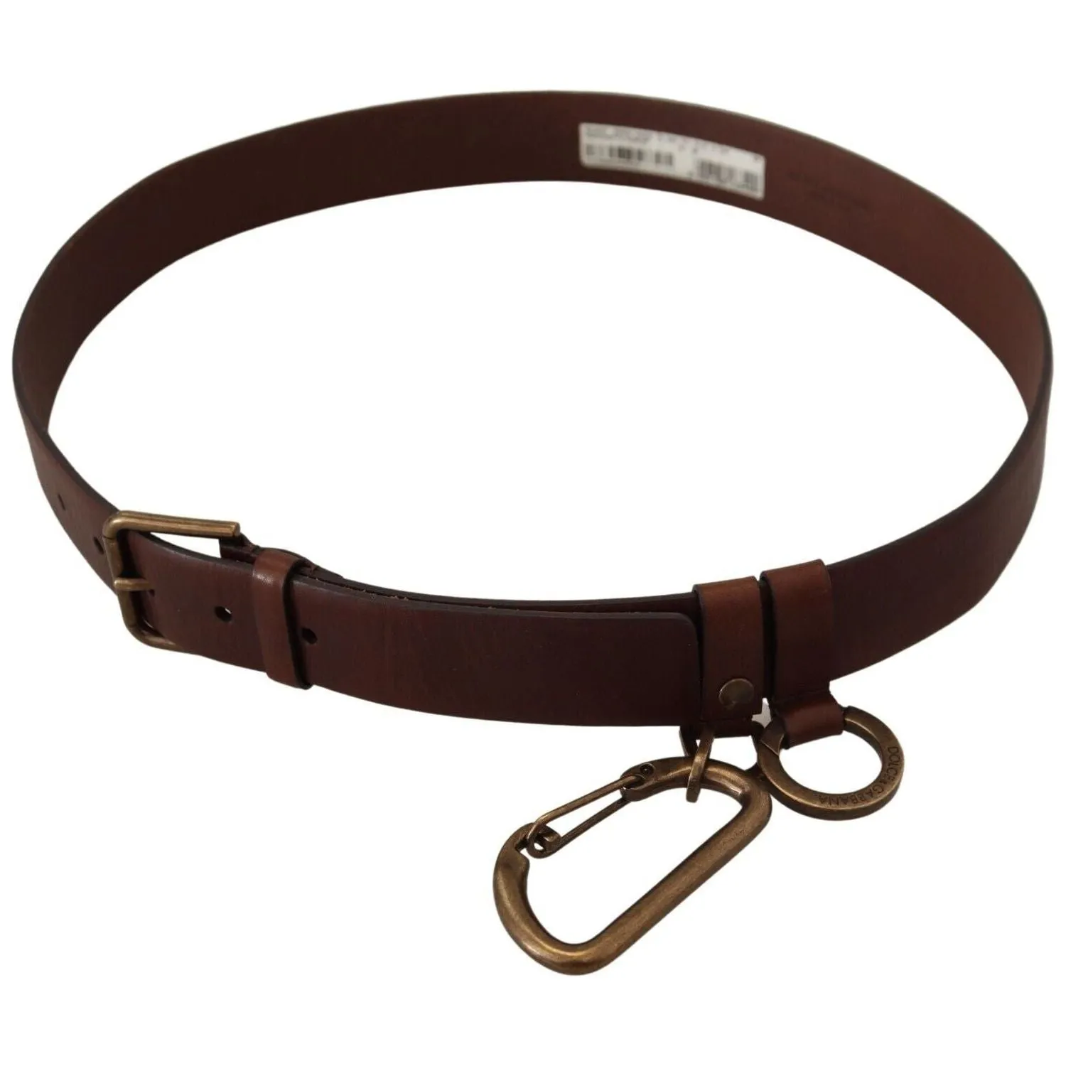 Dolce & Gabbana Elegant Brown Leather Belt with Metal Buckle