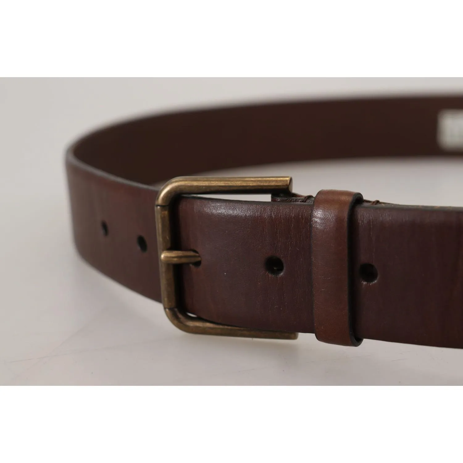 Dolce & Gabbana Elegant Brown Leather Belt with Metal Buckle