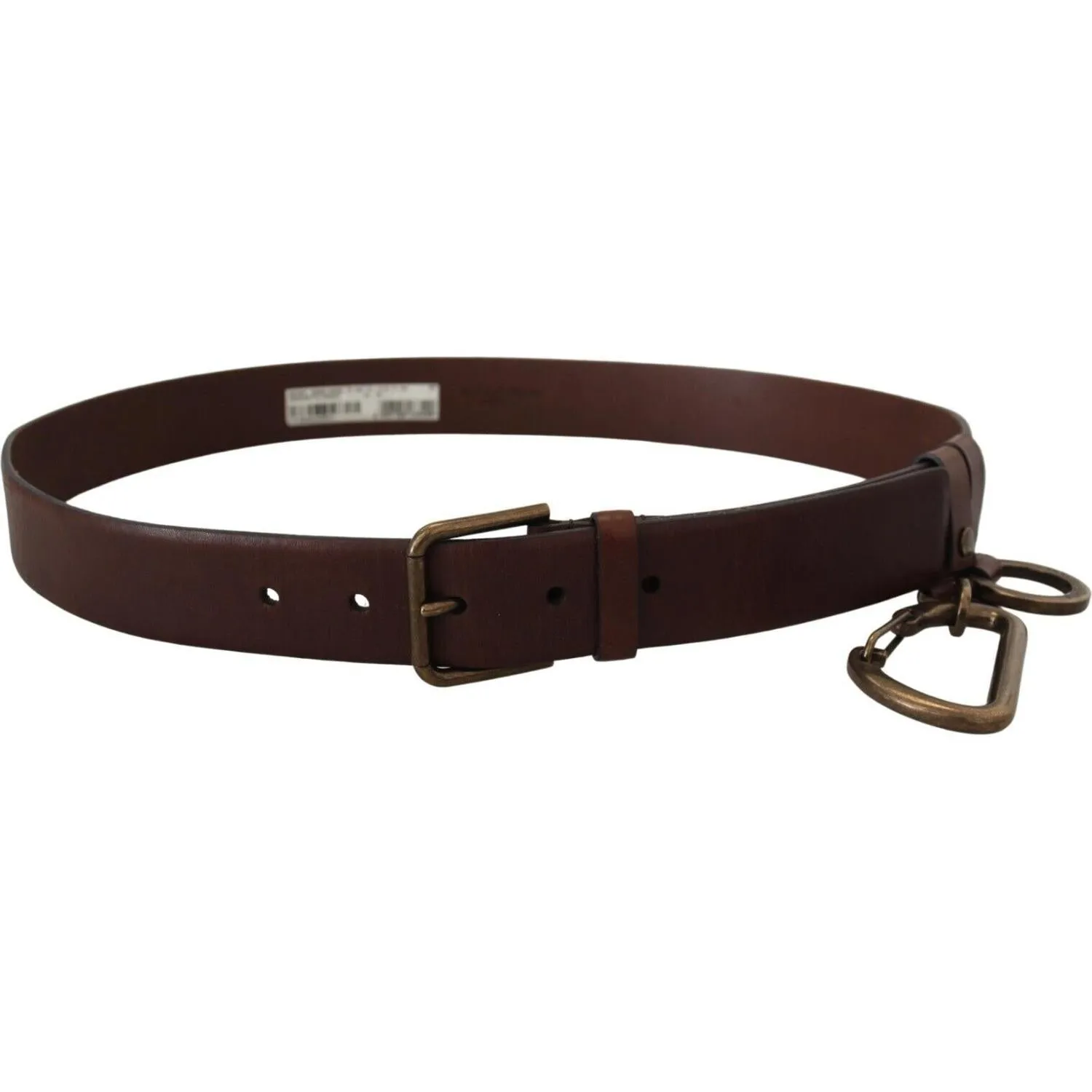 Dolce & Gabbana Elegant Brown Leather Belt with Metal Buckle