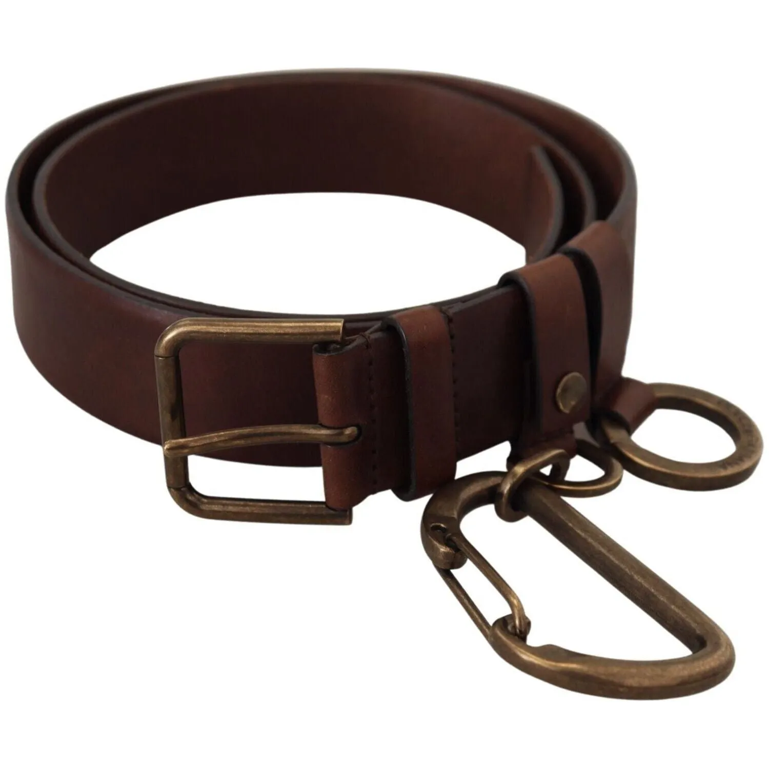 Dolce & Gabbana Elegant Brown Leather Belt with Metal Buckle