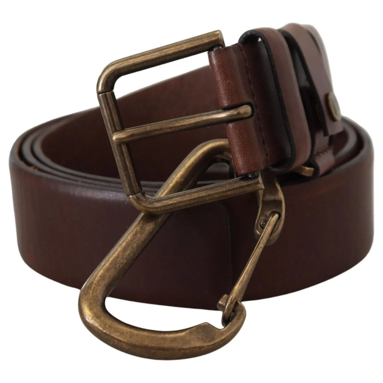 Dolce & Gabbana Elegant Brown Leather Belt with Metal Buckle