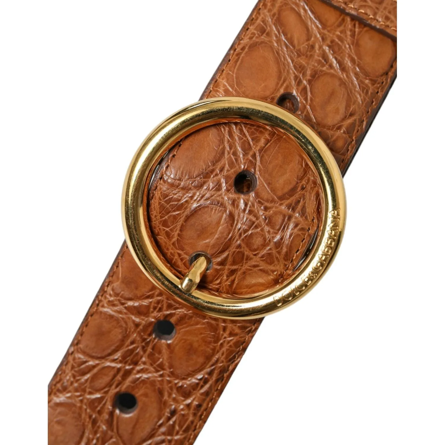 Dolce & Gabbana Elegant Exotic Leather Belt - Rich Brown