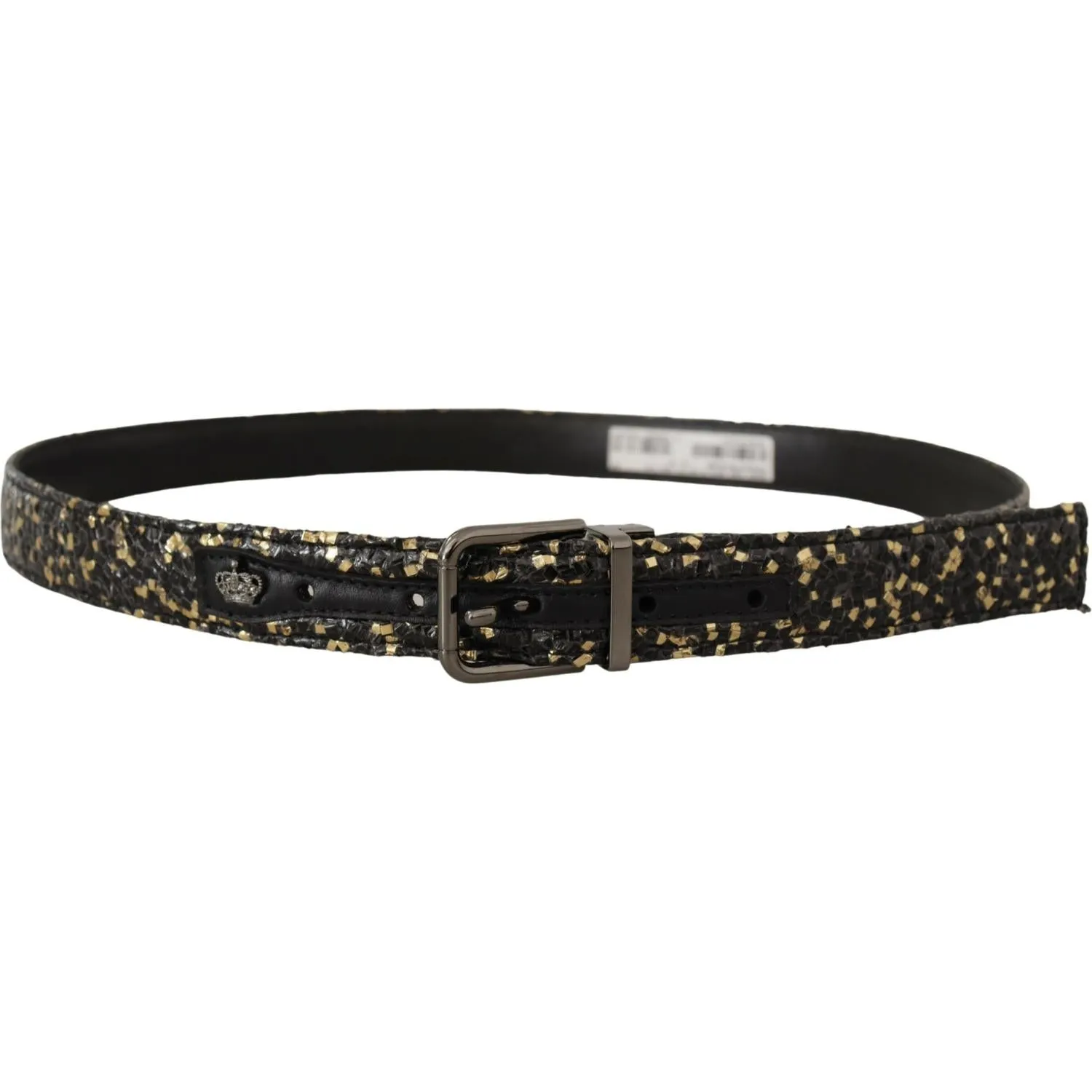 Dolce & Gabbana Elegant Italian Leather Belt with Crown Detail