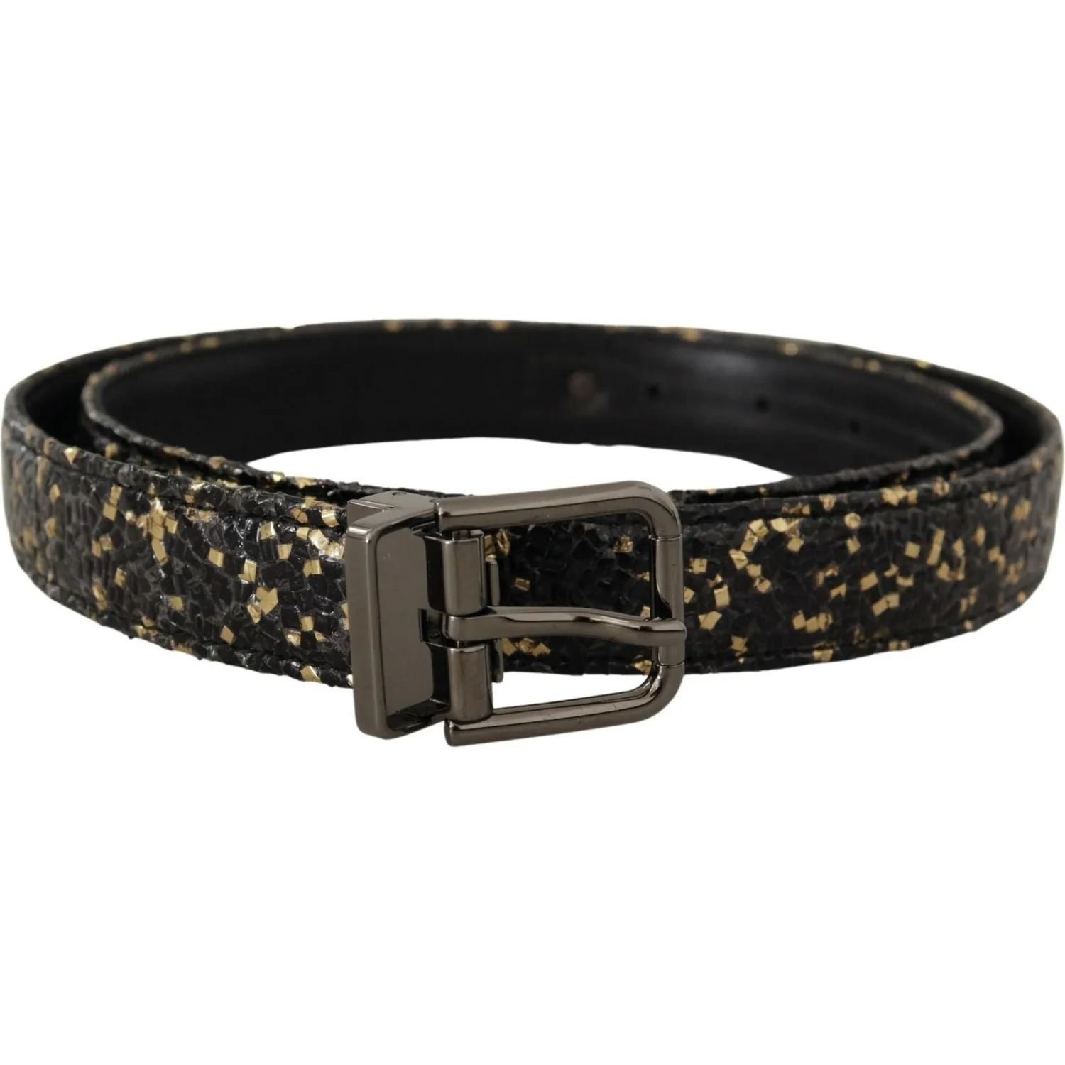 Dolce & Gabbana Elegant Italian Leather Belt with Crown Detail