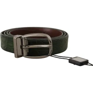 Dolce & Gabbana Elegant Italian Leather Crocodile Belt