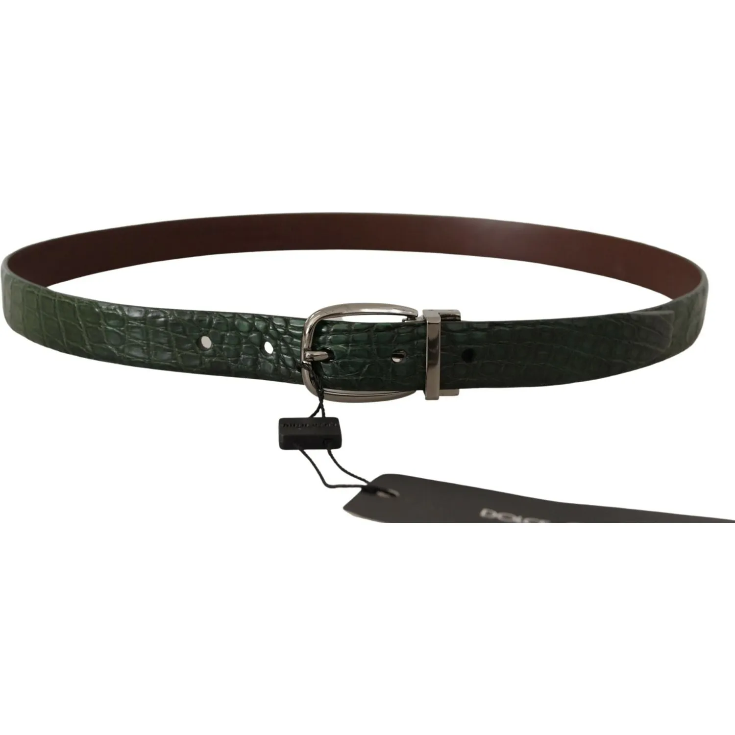 Dolce & Gabbana Elegant Italian Leather Crocodile Belt