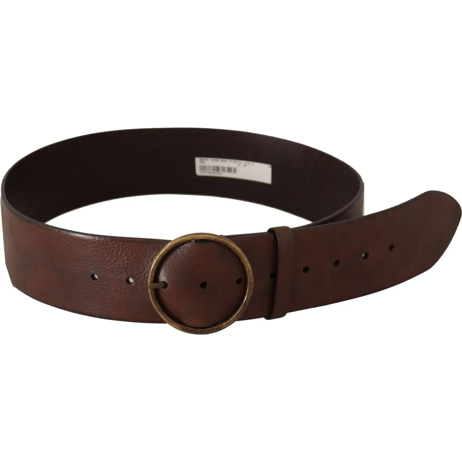 Dolce & Gabbana Elegant Leather Belt with Engraved Buckle