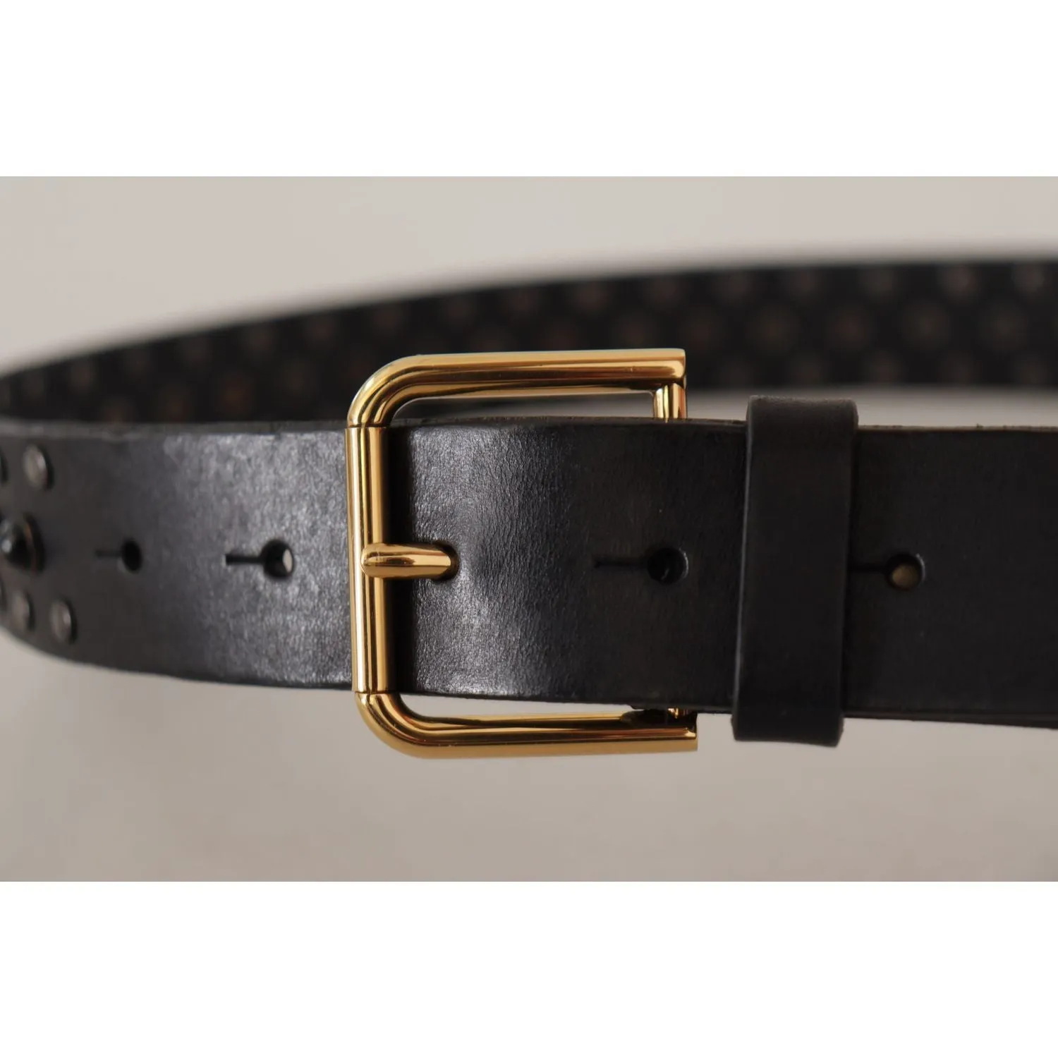 Dolce & Gabbana Elegant Leather Belt with Logo Engraved Buckle