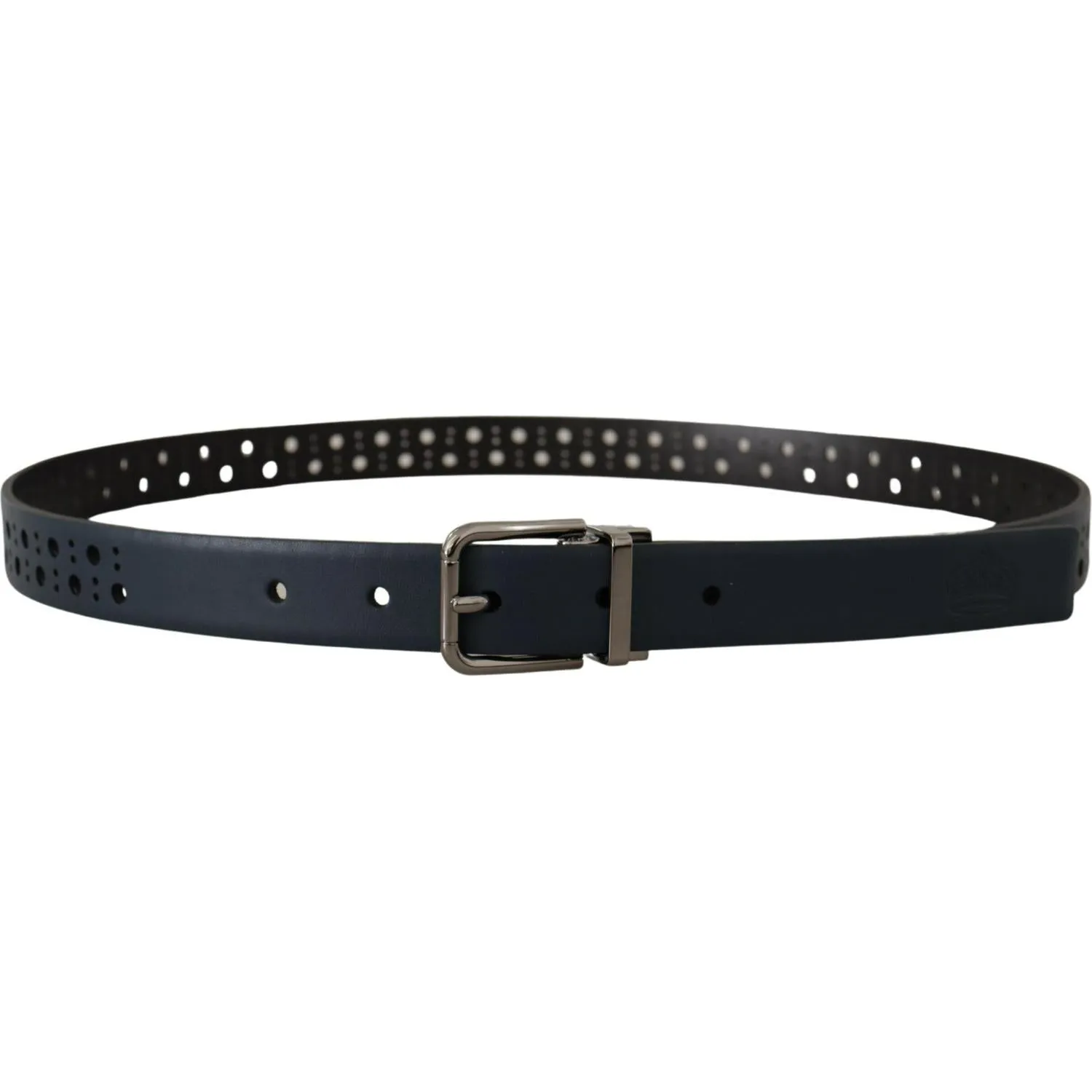 Dolce & Gabbana Elegant Navy Blue Leather Belt