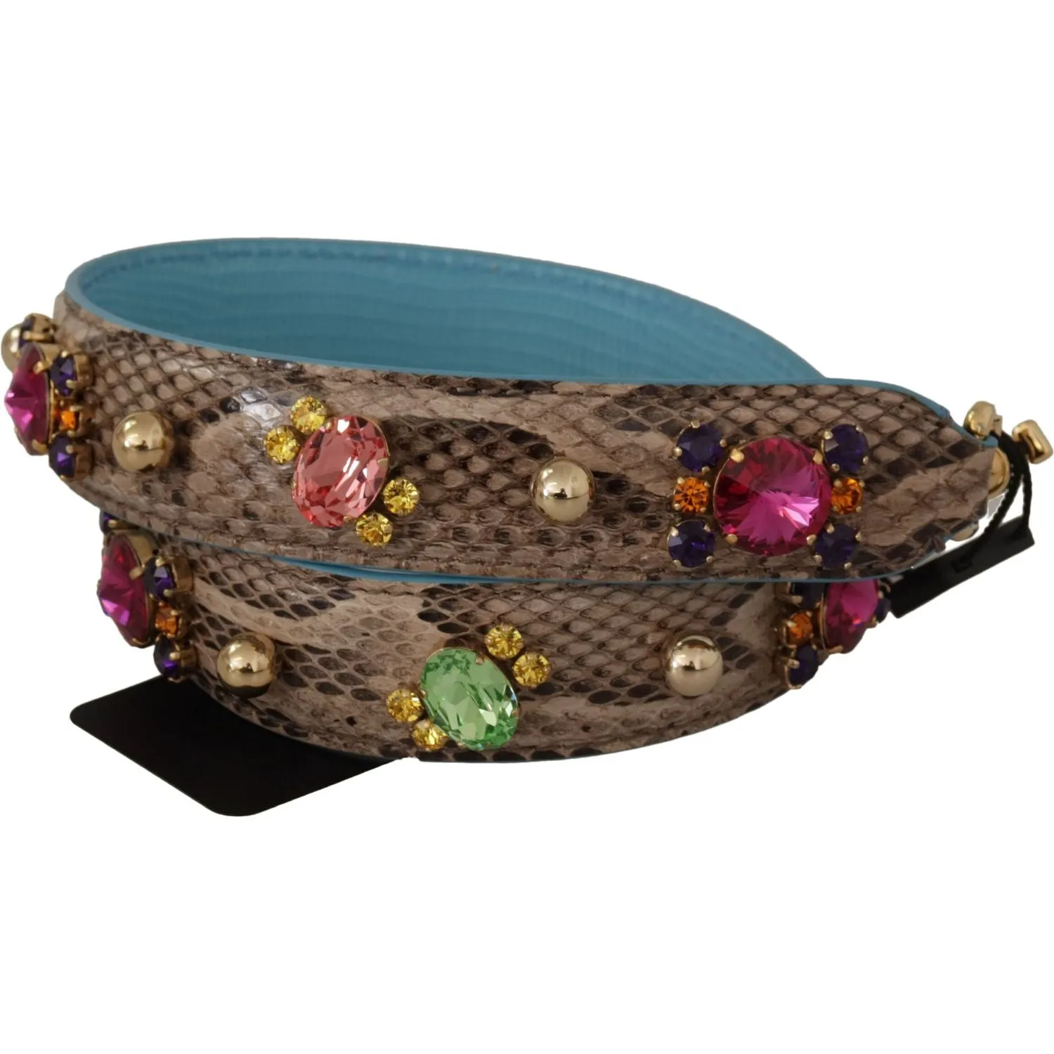 Dolce & Gabbana Elegant Python Leather Shoulder Strap Accessory