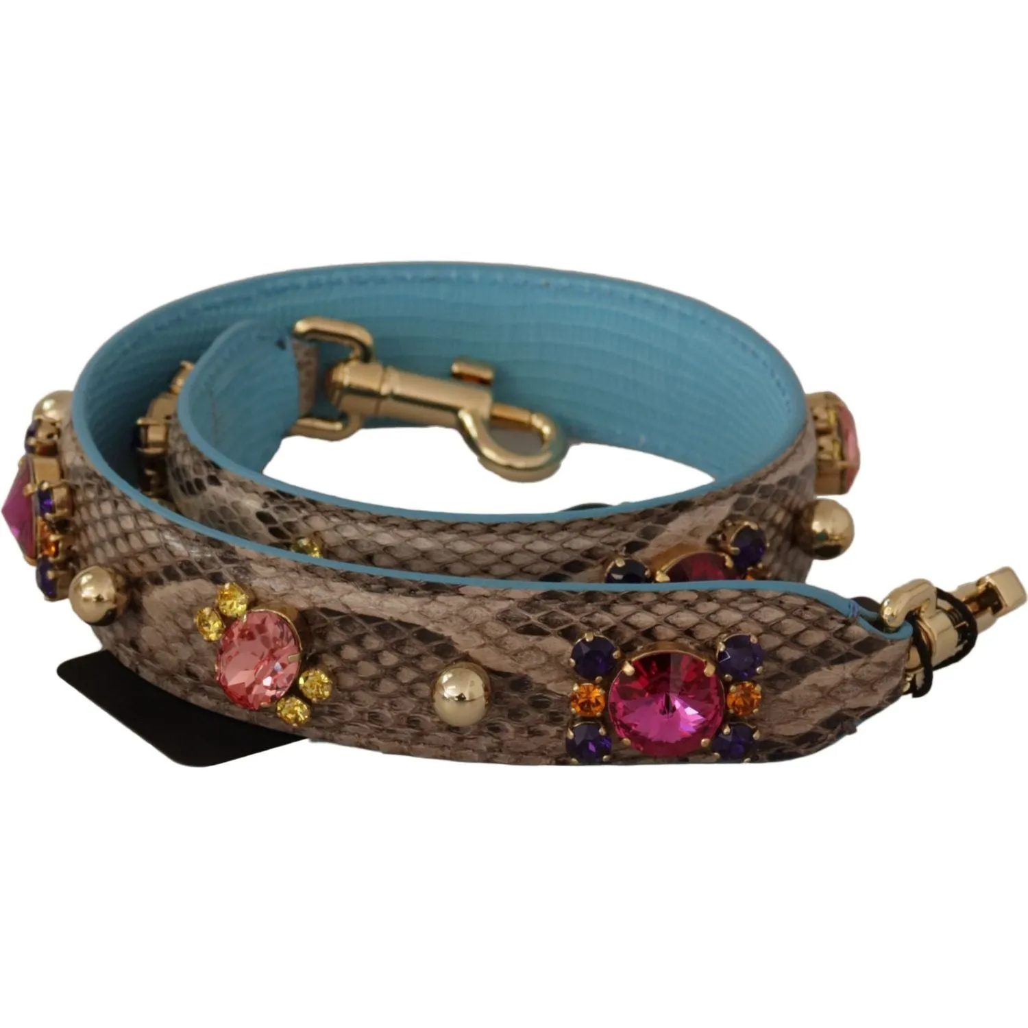 Dolce & Gabbana Elegant Python Leather Shoulder Strap Accessory