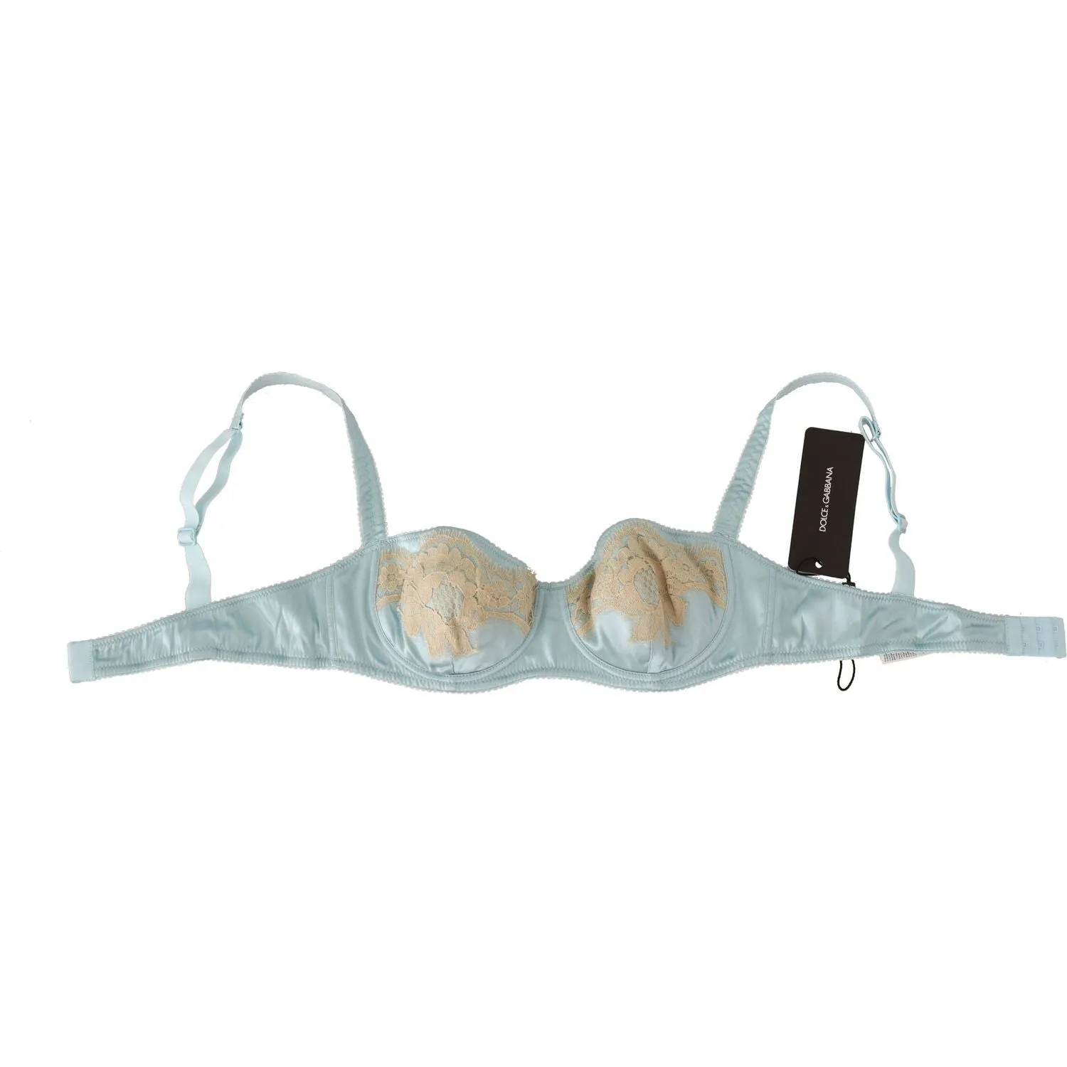 Dolce & Gabbana Elegant Silk Blend Balconette Bra in Light Blue