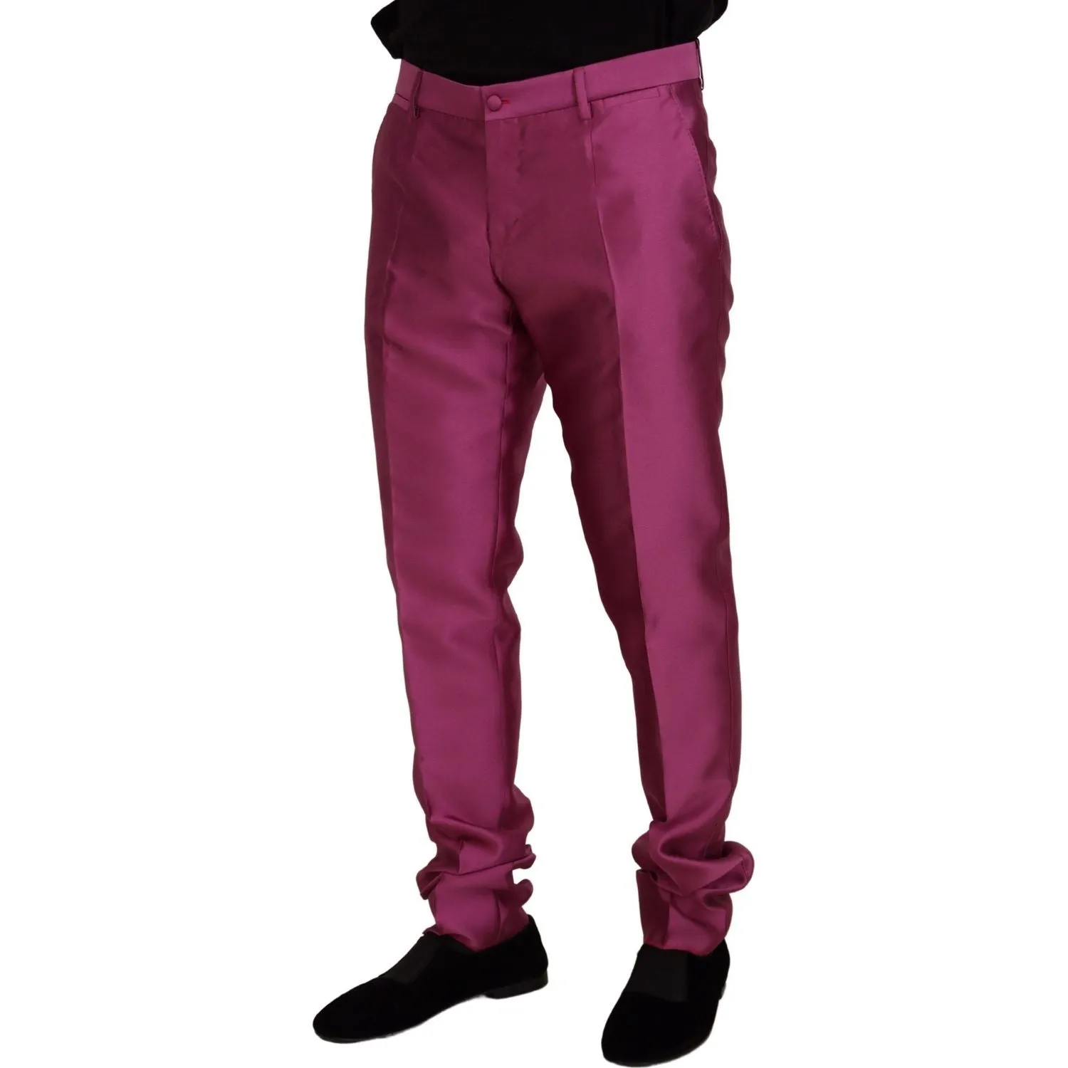 Dolce & Gabbana Elegant Slim Fit Formal Dress Pants in Pink