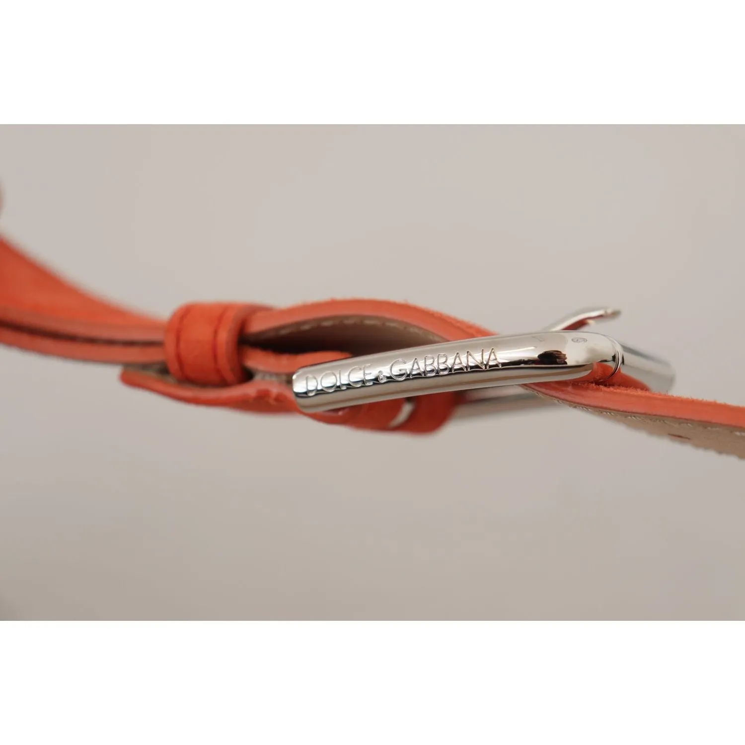 Dolce & Gabbana Elegant Suede Leather Belt in Vibrant Orange