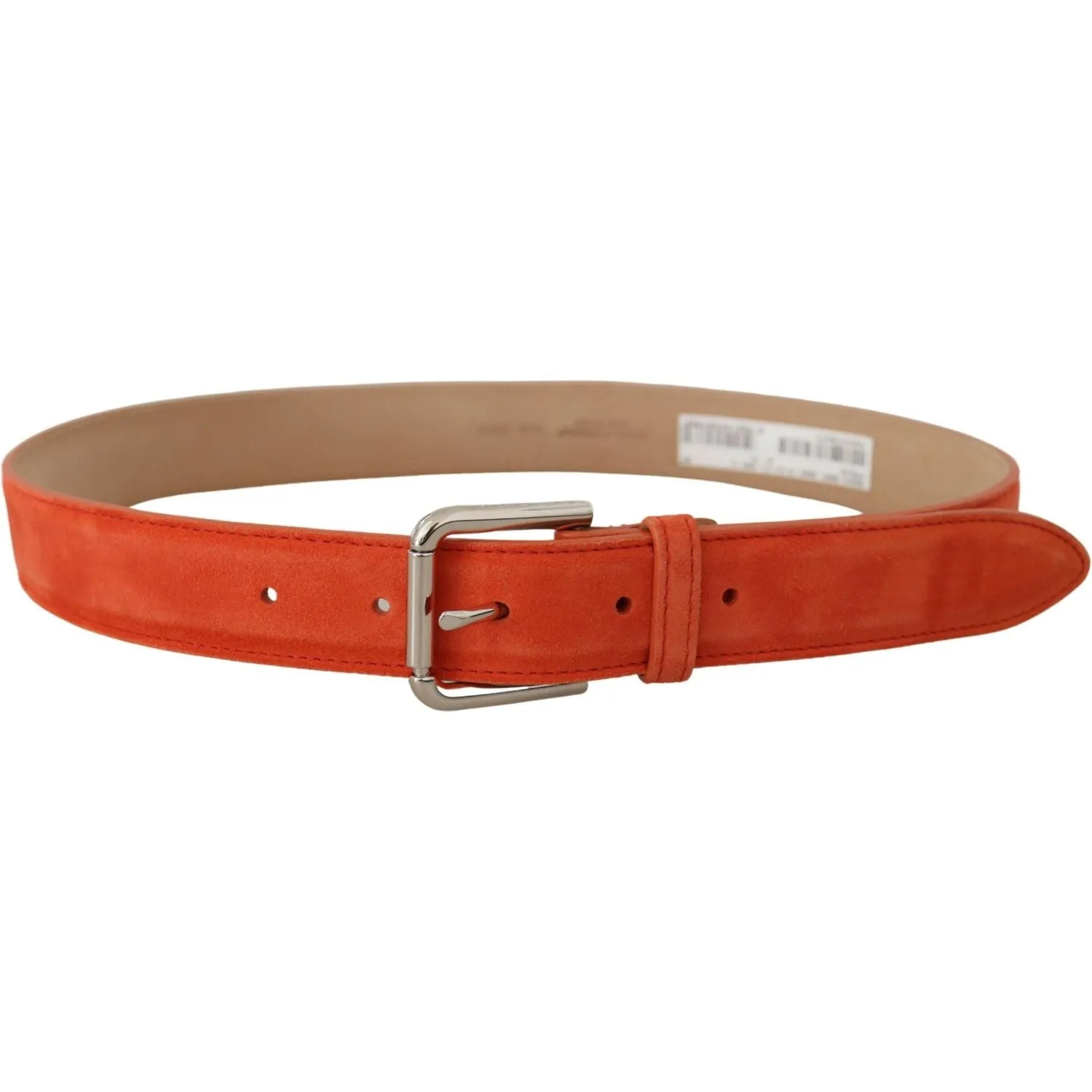 Dolce & Gabbana Elegant Suede Leather Belt in Vibrant Orange