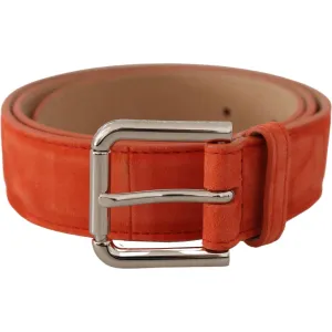 Dolce & Gabbana Elegant Suede Leather Belt in Vibrant Orange