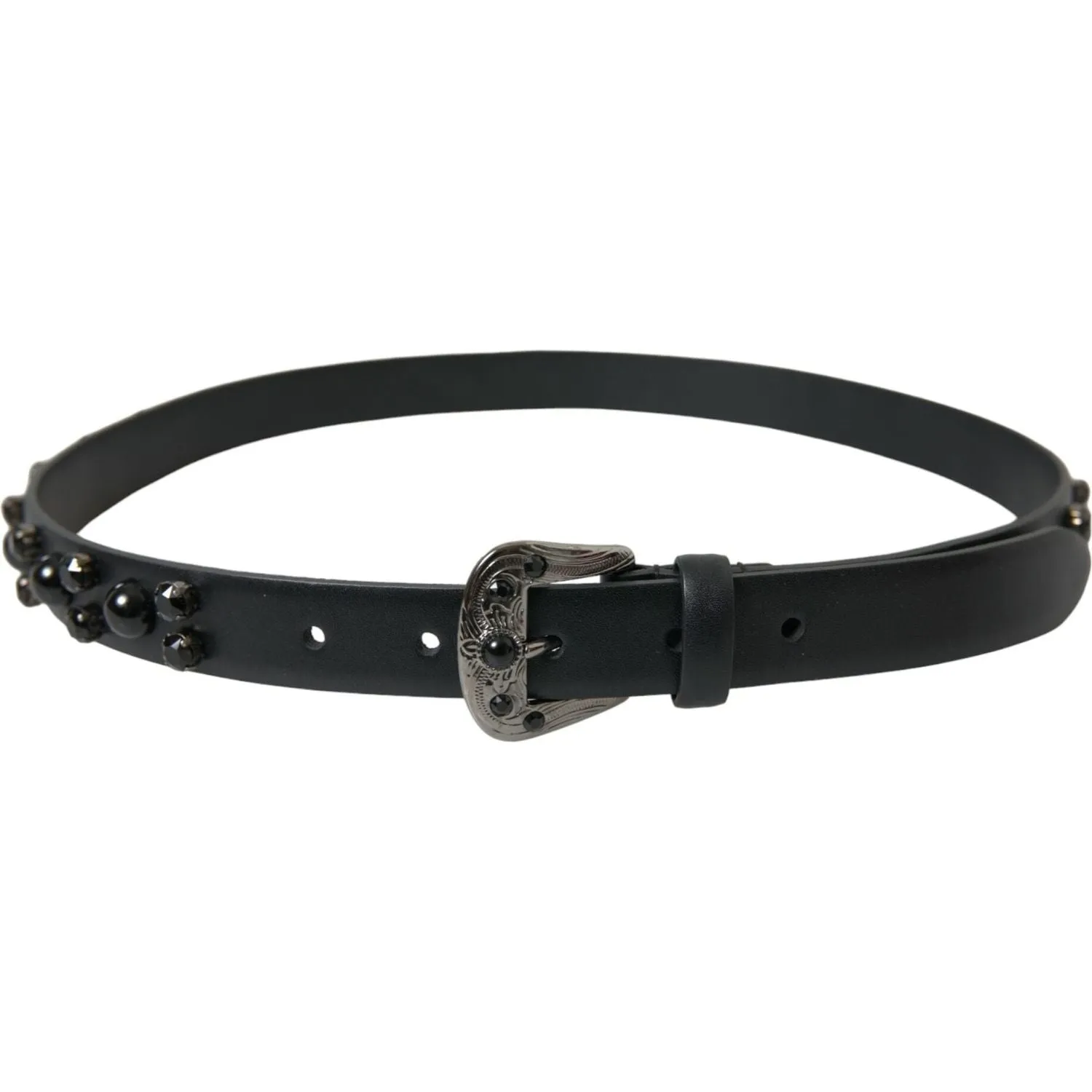 Dolce & Gabbana Engraved Logo Leather Waist Belt