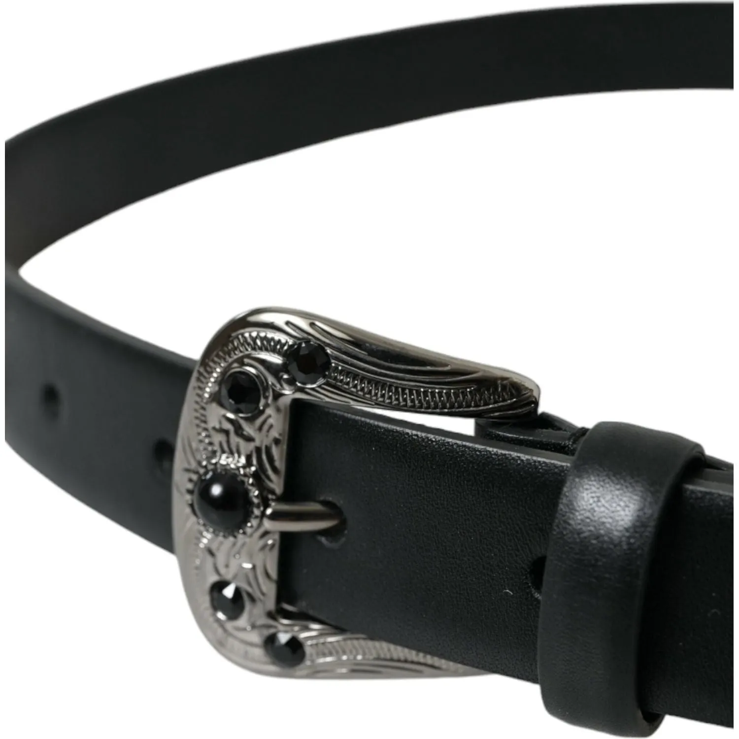 Dolce & Gabbana Engraved Logo Leather Waist Belt