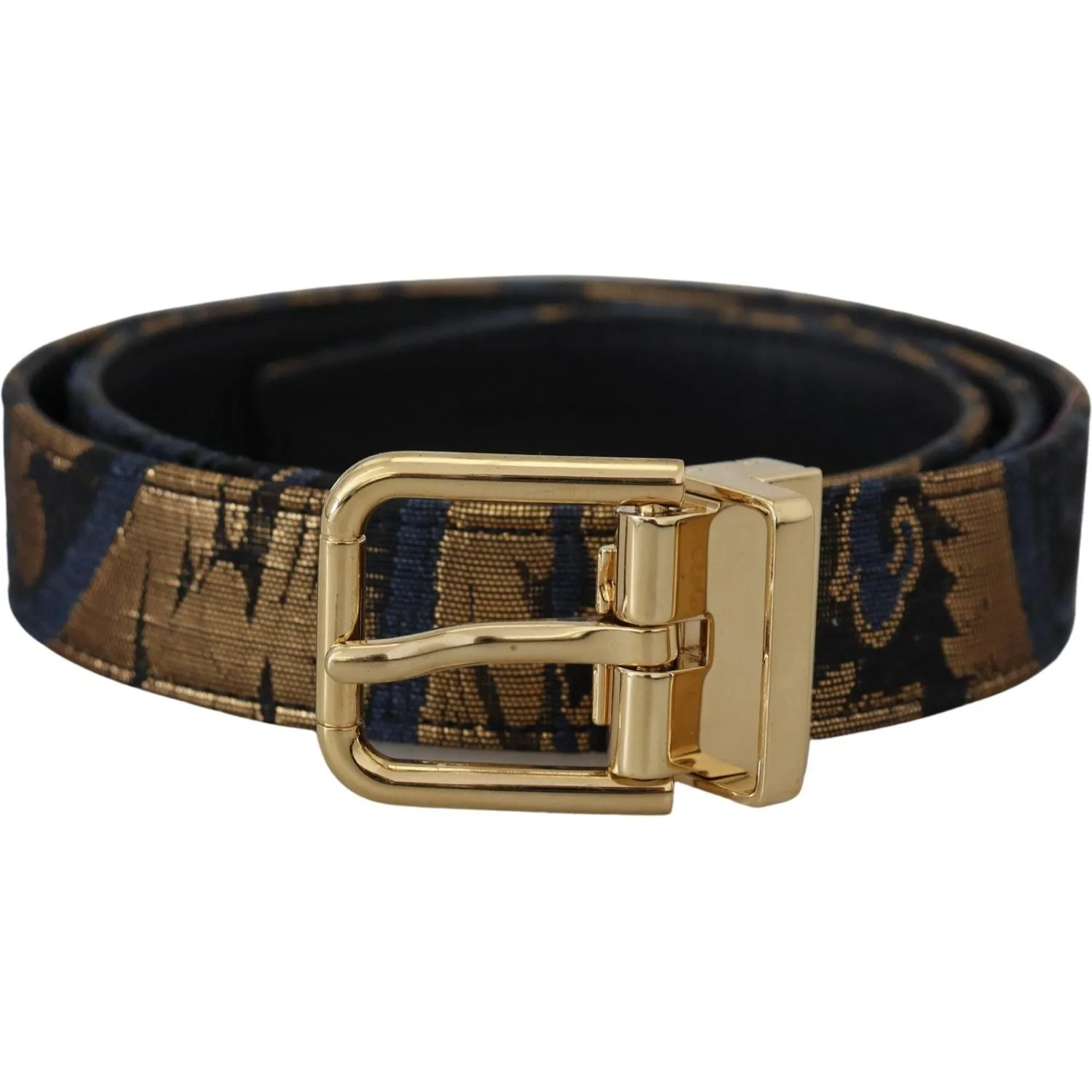 Dolce & Gabbana Multicolor Jacquard Leather Logo Buckle Belt