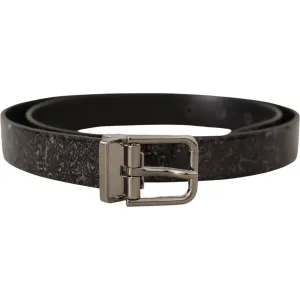 Dolce & Gabbana Sleek Grosgrain Leather Belt with Metal Buckle