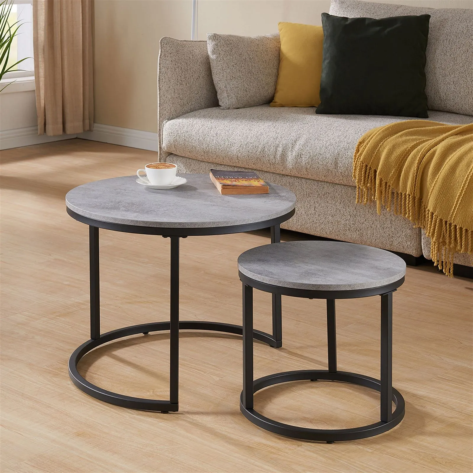 ECHO 600 Nested Coffee Table Set Cement by Censi