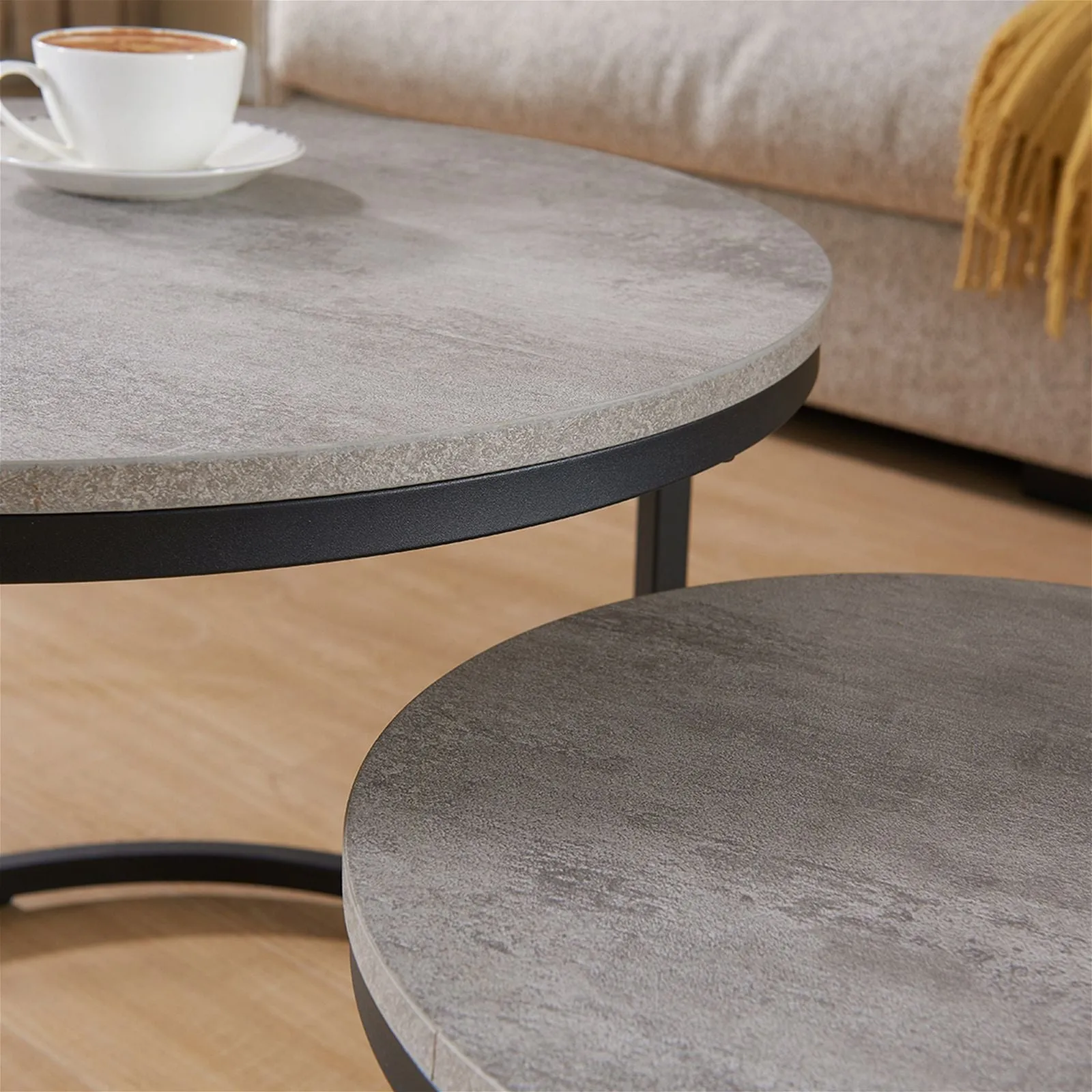 ECHO 600 Nested Coffee Table Set Cement by Censi