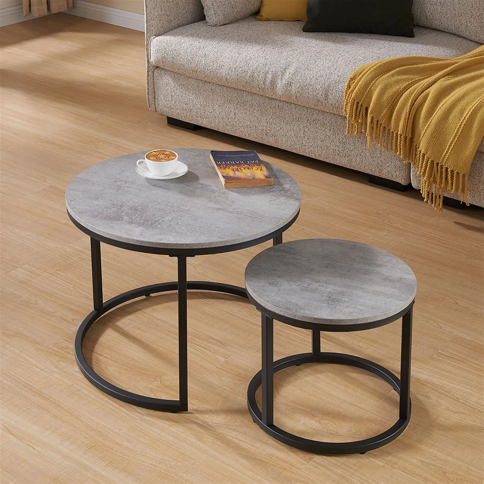 ECHO 600 Nested Coffee Table Set Cement by Censi