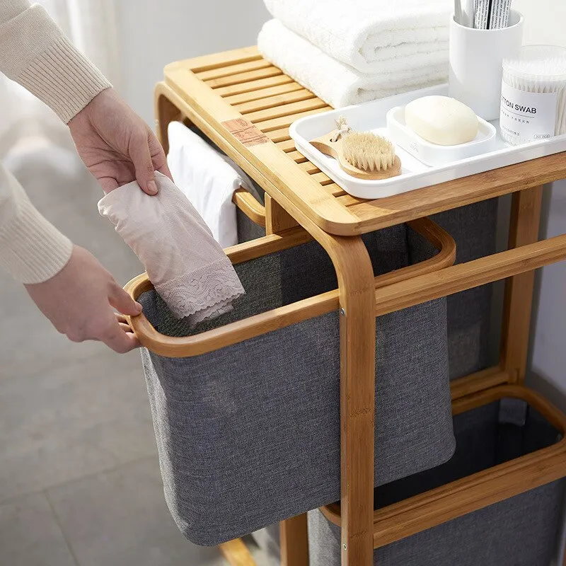 Elegant Bamboo Laundry Basket