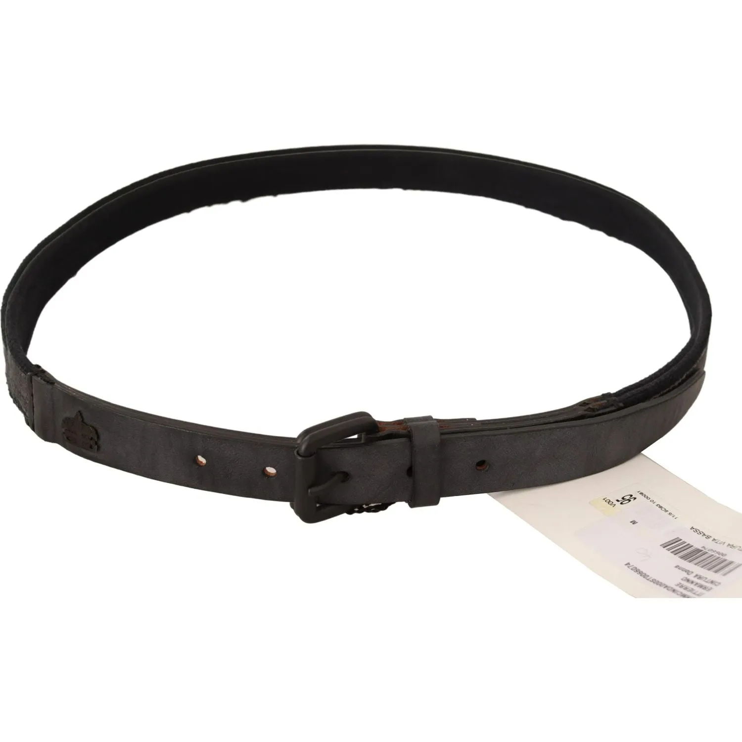 Ermanno Scervino Classic Black Leather Belt with Buckle Fastening