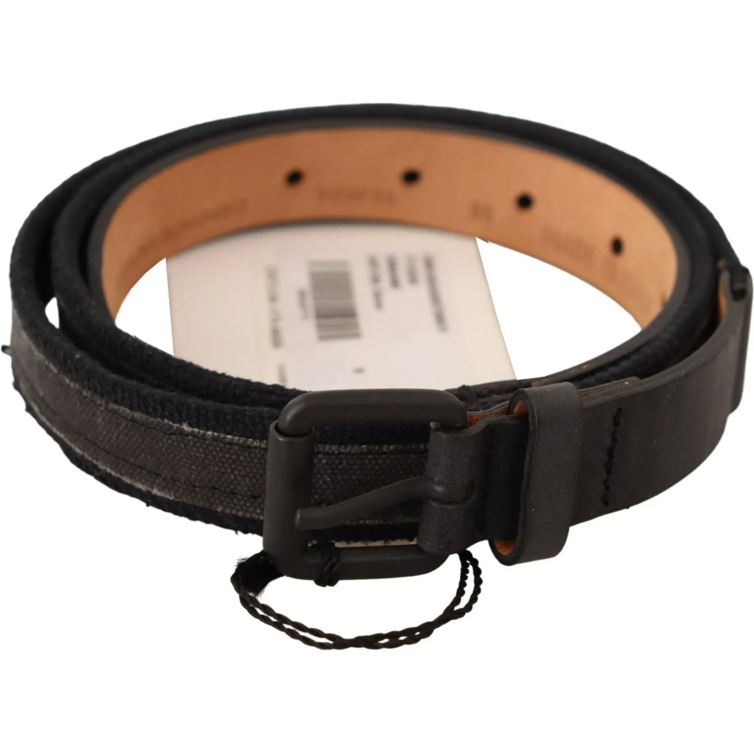 Ermanno Scervino Classic Black Leather Belt with Buckle Fastening