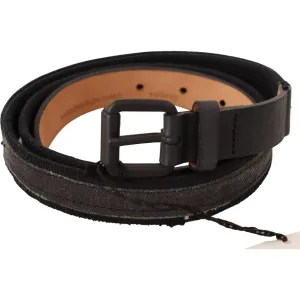 Ermanno Scervino Classic Black Leather Belt with Buckle Fastening