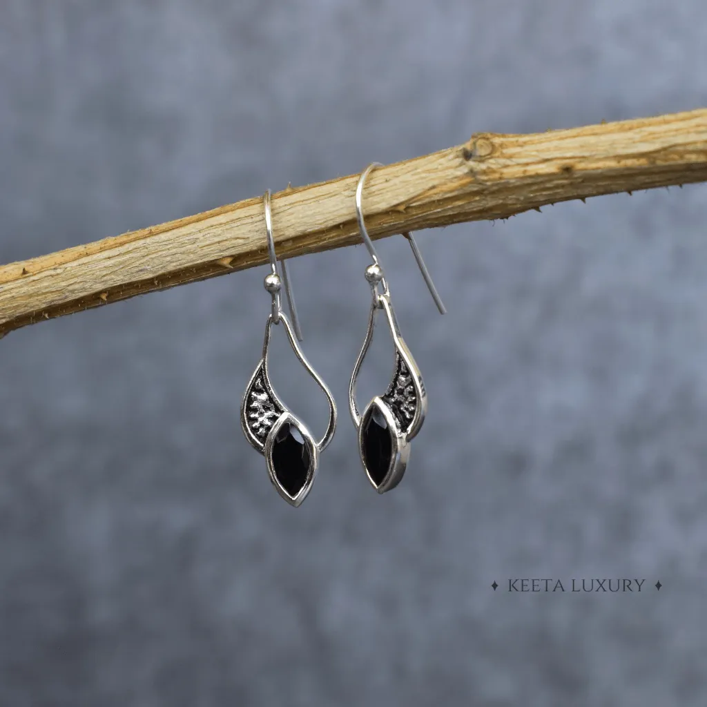 Eye Luring-  Black Onyx Earrings