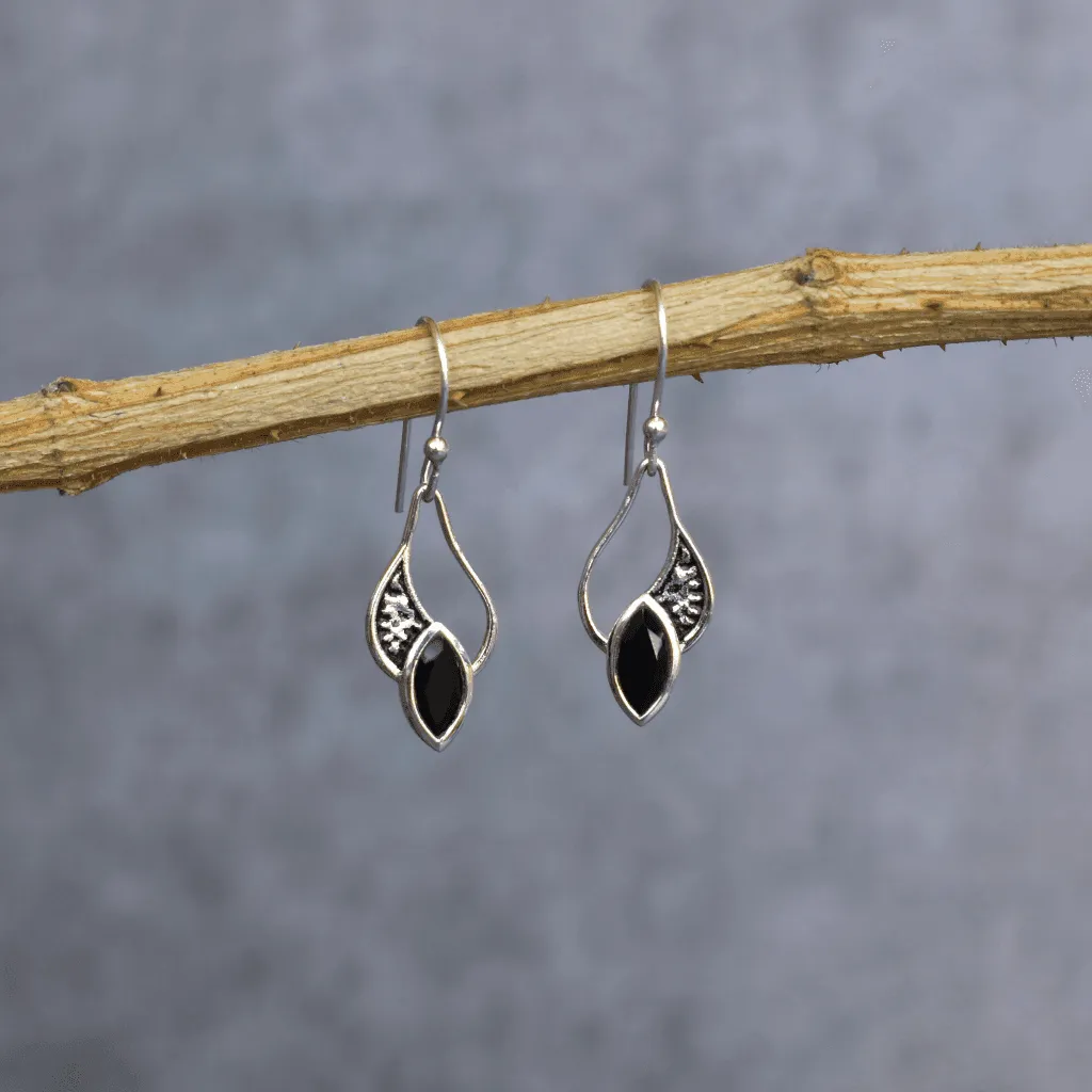 Eye Luring-  Black Onyx Earrings