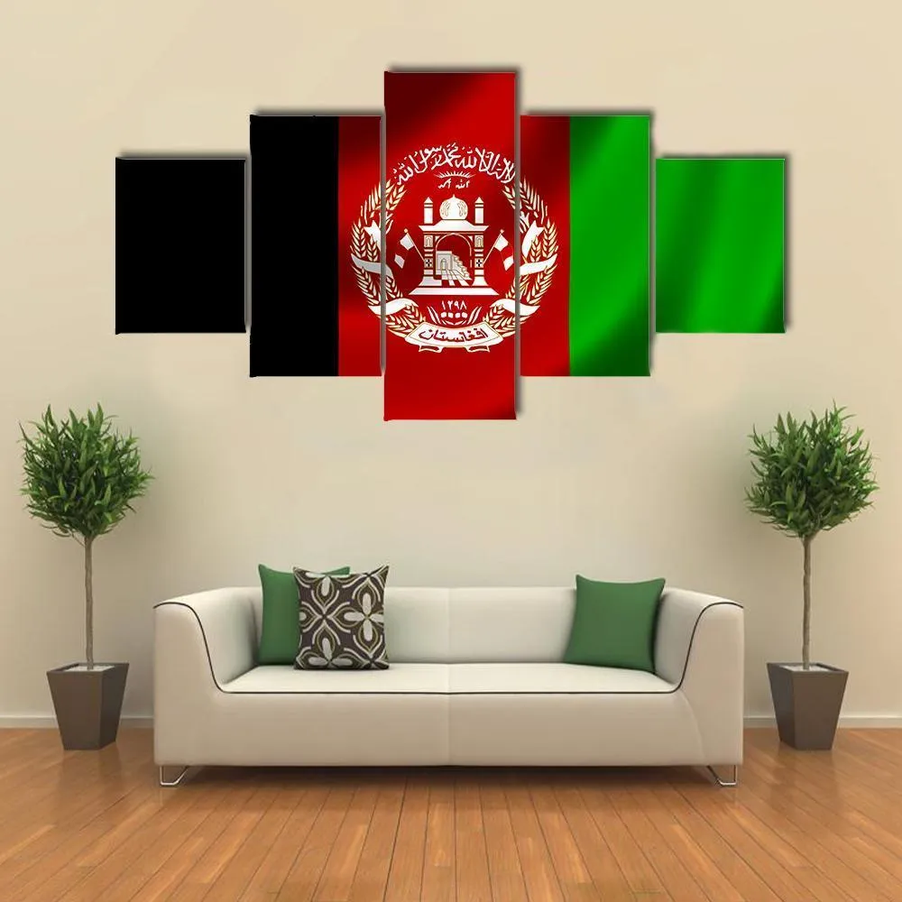 Flag Of Afghanistan Canvas Wall Art