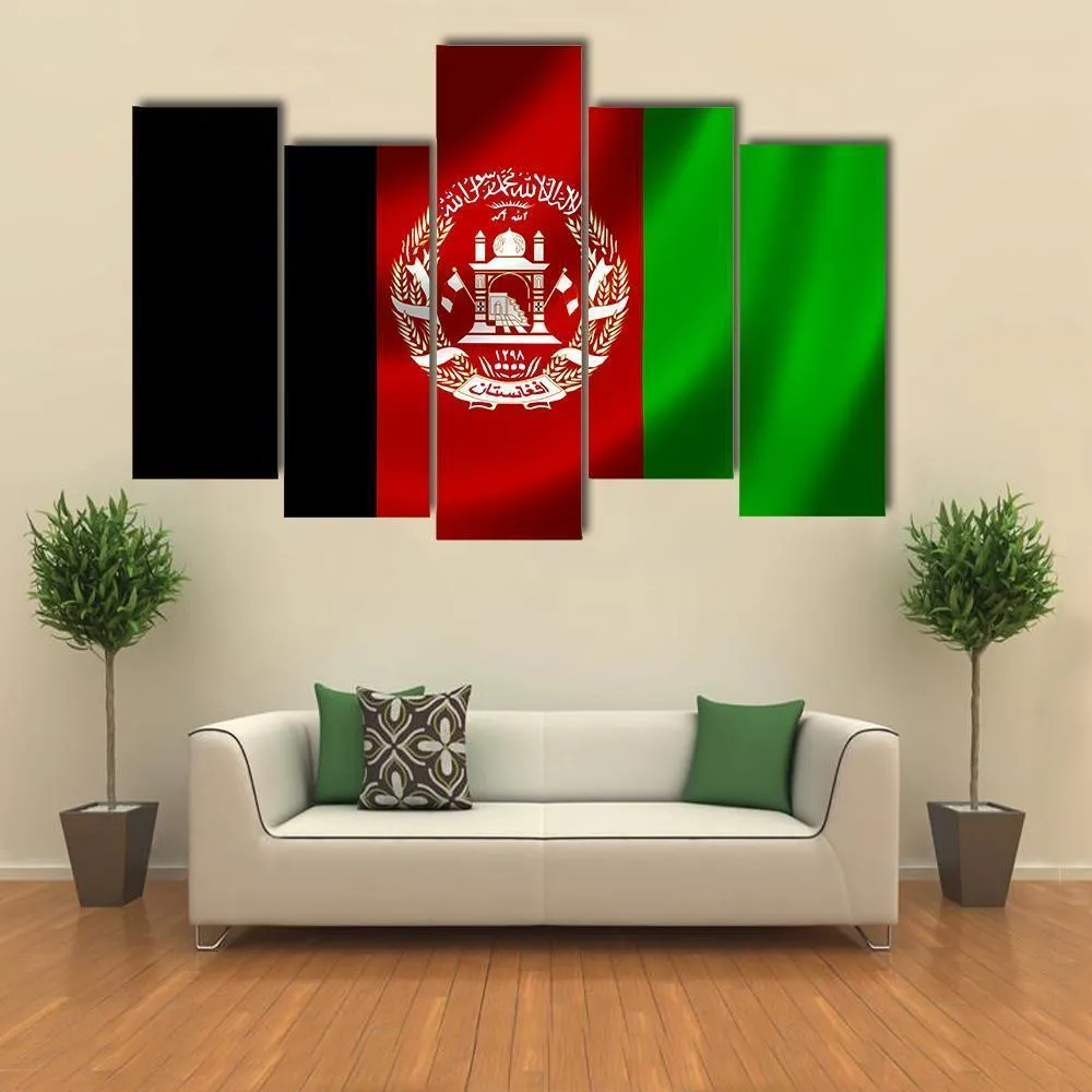 Flag Of Afghanistan Canvas Wall Art