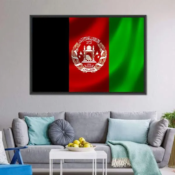 Flag Of Afghanistan Canvas Wall Art