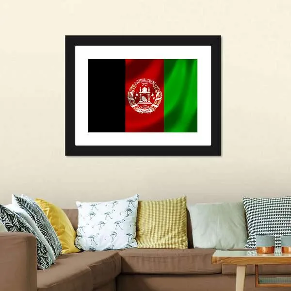 Flag Of Afghanistan Canvas Wall Art