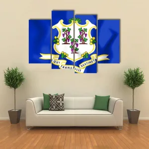 Flag Of Connecticut Canvas Wall Art