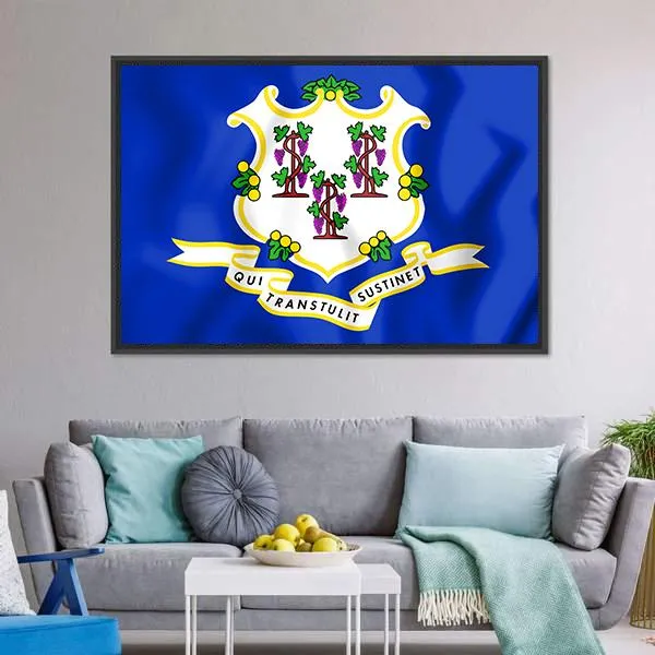 Flag Of Connecticut Canvas Wall Art