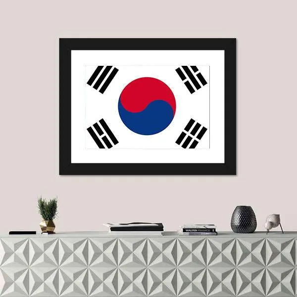 Flag Of South Korea Canvas Wall Art