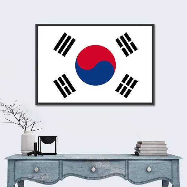 Flag Of South Korea Canvas Wall Art