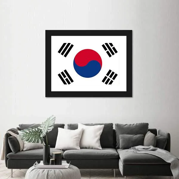 Flag Of South Korea Canvas Wall Art